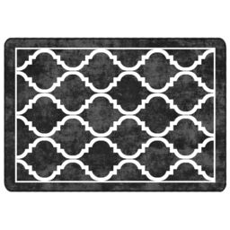 Berkfield Home Rug Washable Black & White 160x230 cm Anti Slip - Size: 100 cm diameter - thumbnail 2