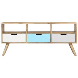 Berkfield Home TV Cabinet 110x35x48 cm Solid Mango Wood - Size: 110 x 35 x 48 cm - thumbnail 3