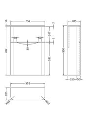 Balterley Bathroom Floor Standing Concealed Cistern Toilet Unit, White, 550mm in White - thumbnail 8