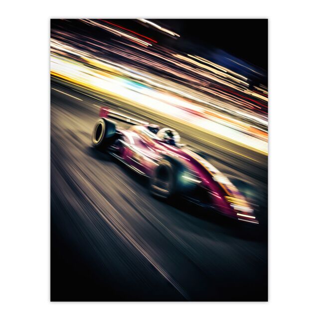 "Artery8 Wall Art Print Motorsport F1 F2 Speed Blur Photo Action Shot Racing Fan For Him Man Cave Poster - Size: W24"" x H32""" - image 1