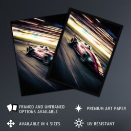"Artery8 Wall Art Print Motorsport F1 F2 Speed Blur Photo Action Shot Racing Fan For Him Man Cave Poster - Size: W24"" x H32""" - thumbnail 2