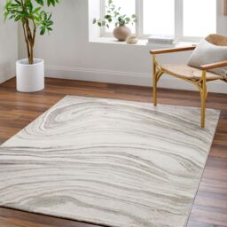 Livabliss Roma-Modern Grey Brown Green Living Dining Bedroom Rug in Light Grey - Size: 160 cm x 215 cm - thumbnail 6