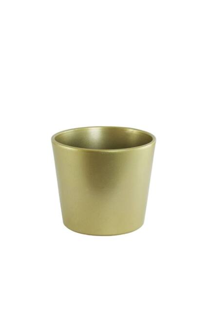 KDMD Gold Medium Ceramic Pot 12cm 3 Pack - image 1