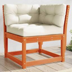 Berkfield Home Garden Sofa Corner with Cushions Wax Brown 73x73x78 cm Solid Wood Pine - Size: 73 x 73 x 78 cm - thumbnail 2