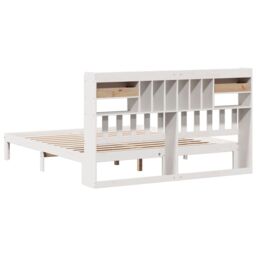 Berkfield Home Bookcase Bed without Mattress White 180x200cm Solid Wood Pine - Size: Super King - thumbnail 6