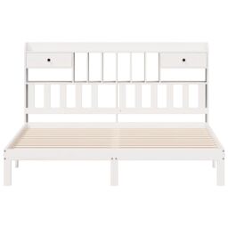 Berkfield Home Bookcase Bed without Mattress White 180x200cm Solid Wood Pine - Size: Super King - thumbnail 4