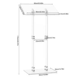 VOGREX Acrylic Podium Stand Free Standing Church Pulpit for Speech Wedding in Clear - thumbnail 2