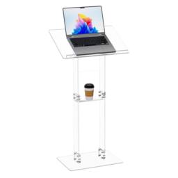 VOGREX Acrylic Podium Stand Free Standing Church Pulpit for Speech Wedding in Clear - thumbnail 3