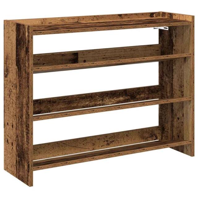 Berkfield Home Shoe Rack Old Wood 80x25x62 cm Engineered Wood in Brown - Size: 80 x 25 x 62 cm - image 1