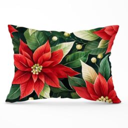 Warren Reed - Designer Poinsetta Watercolour Cushions in Red - Size: 45 cm x 45 cm - thumbnail 1