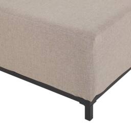 Wyld and Coco Ottoman - Beige Polyester Black Aluminium Legs - thumbnail 5