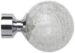 New Edge Blinds 28mm Fixed Length Metal Eyelet Curtain Pole Set - Crash Finial in Metallic Silver - Size: 240 cm - thumbnail 2