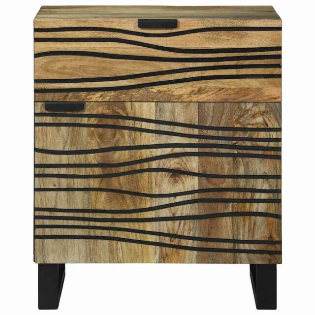 Berkfield Home Modern Bedside Cabinet 50x33x60 cm ‚Äì Solid Mango Wood in Brown - Size: 50 x 33 x 60 cm - image 1