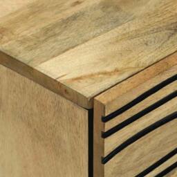 Berkfield Home Modern Bedside Cabinet 50x33x60 cm ‚Äì Solid Mango Wood in Brown - Size: 50 x 33 x 60 cm - thumbnail 6