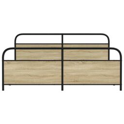 Berkfield Home Metal Bed Frame without Mattress Sonoma Oak 180x200 cm Super King in Brown - thumbnail 4