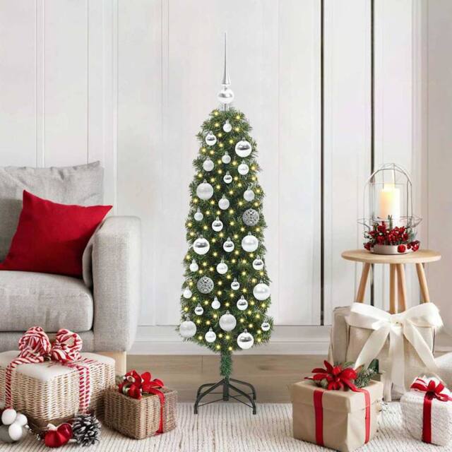 Berkfield Home Artificial Christmas Tree with 150 LEDs with Stand Green 120 cm - image 1