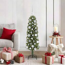 Berkfield Home Artificial Christmas Tree with 150 LEDs with Stand Green 120 cm - thumbnail 1