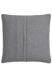 Drift Home 'Hayden' Filled 100% Cotton Basket Weave Cushion in Grey - Size: 43 cm x 43 cm - thumbnail 2