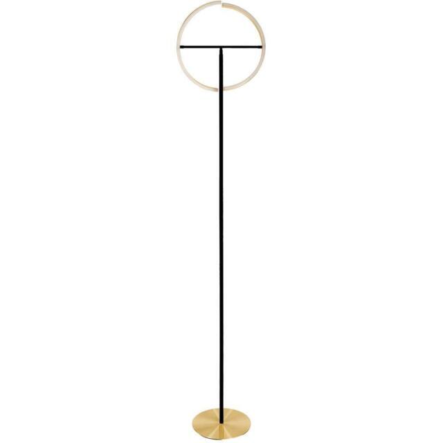 Loops Sleek Brushed Brass & Black LED Floor Lamp for Stylish Indoor - image 1