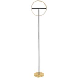 Loops Sleek Brushed Brass & Black LED Floor Lamp for Stylish Indoor