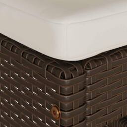 Berkfield Home Beautiful Garden Bar Stools with Cushions 4 pcs Brown Poly Rattan - thumbnail 7