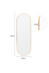 H&O Direct 40cm W x 120cm H Gold Oval Wall Mirror Full Length Mirror - Size: 40 cm W x 120 cm H - thumbnail 3
