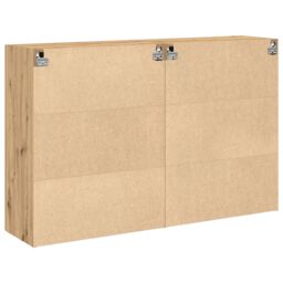 Berkfield Home Wall Mounted Cabinet Set of 2 Artisan Oak Solid Oak Wood in Brown - thumbnail 8