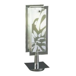 Netlighting Euphoria Table Lamp 1 Light E27 Polished ChromeOpal White Glass in Grey - thumbnail 1