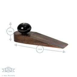 Nicola Spring Traditional Vintage Wooden Door Wedge Stop - Pack of 3 in Black - thumbnail 3