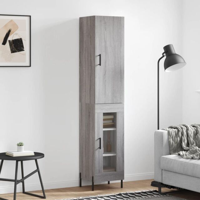 Berkfield Home Highboard Grey Sonoma 34.5x34x180 cm Engineered Wood - image 1