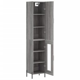Berkfield Home Highboard Grey Sonoma 34.5x34x180 cm Engineered Wood - thumbnail 4