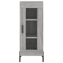 Berkfield Home Highboard Grey Sonoma 34.5x34x180 cm Engineered Wood - thumbnail 6