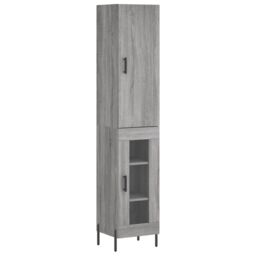 Berkfield Home Highboard Grey Sonoma 34.5x34x180 cm Engineered Wood - thumbnail 2
