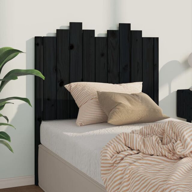 Berkfield Home Bed Headboard Black 96x4x110 cm Solid Wood Pine - Size: 96 x 4 x 110 cm - image 1
