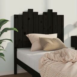 Berkfield Home Bed Headboard Black 96x4x110 cm Solid Wood Pine - Size: 96 x 4 x 110 cm - thumbnail 3