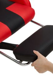 Living and Home High Back Gaming Office Chair with Footrest in Red - thumbnail 8