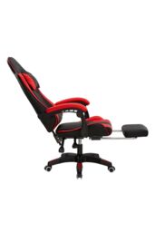 Living and Home High Back Gaming Office Chair with Footrest in Red - thumbnail 5