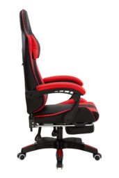 Living and Home High Back Gaming Office Chair with Footrest in Red - thumbnail 4