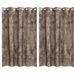 Berkfield Home Grommet Curtains Cappuccino Polyester 140 x 175 cm in Brown - thumbnail 2