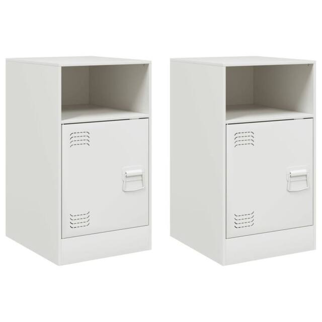 Berkfield Home Bedside Cabinets 2 pcs White 34.5x39x62 cm Steel - image 1