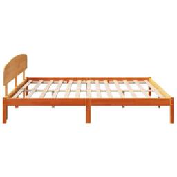 Berkfield Home Modern Bed Frame with Headboard Wax Brown 180x200 cm Solid Wood Pine - thumbnail 6