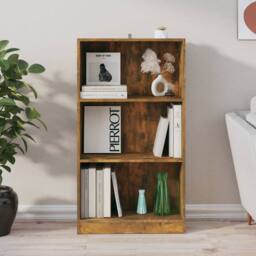 Berkfield Home Decorative Book Cabinet Smoked Oak 60x24x109 cm Engineered Wood in Brown - Size: 60 x 24 x 109 cm - thumbnail 1
