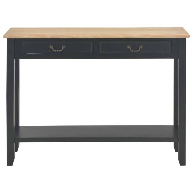 Berkfield Home Classic Console Table Black 110x35x80 cm Wood - Size: 110 x 35 x 80 cm - image 1