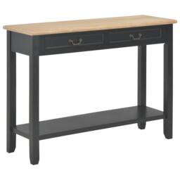 Berkfield Home Classic Console Table Black 110x35x80 cm Wood - Size: 110 x 35 x 80 cm - thumbnail 2