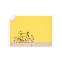 "Warren Reed - Designer Bike Against Yellow Unframed Art Print - Size: W24"" x H36""" - thumbnail 1