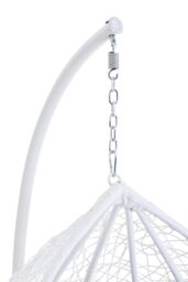 Orsina Cut Out Sides White Hanging Chair with Round Base, Comfortable Seating Swing Chair, Easy to Clean Chair - thumbnail 4