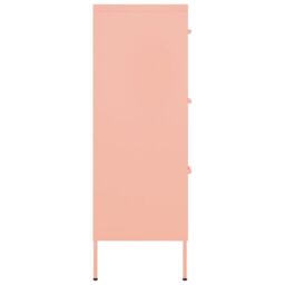 Berkfield Home Drawer Cabinet Pink 80x35x101.5 cm Steel - thumbnail 4