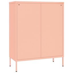 Berkfield Home Drawer Cabinet Pink 80x35x101.5 cm Steel - thumbnail 5