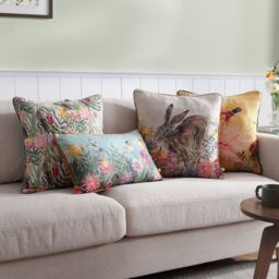 Wylder Country Wilds Blossom Hare Printed Cushion - Size: 45 cm x 45 cm - thumbnail 6