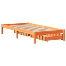 Berkfield Home Bed Frame without Mattress Wax Brown 90x200 cm Solid Wood Pine - thumbnail 6